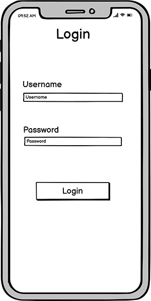 Forms Request app login screen