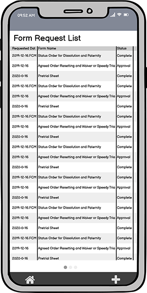 Forms listing screen