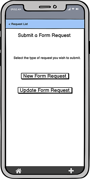 Submit a form request screen