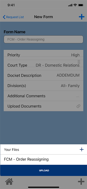 Upload Document Screen
